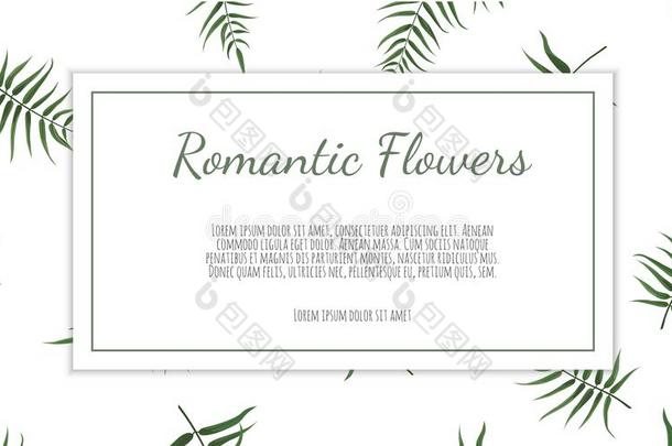 卡片和树叶和花.花的海报.