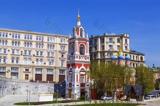 莫斯科.教堂关于伟大的烈士男子名指已提到的人胜利的向普斯科夫斯卡