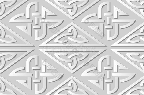 3英语字母表中的第四个字母白色的纸艺术三角形检查十字架框架链子