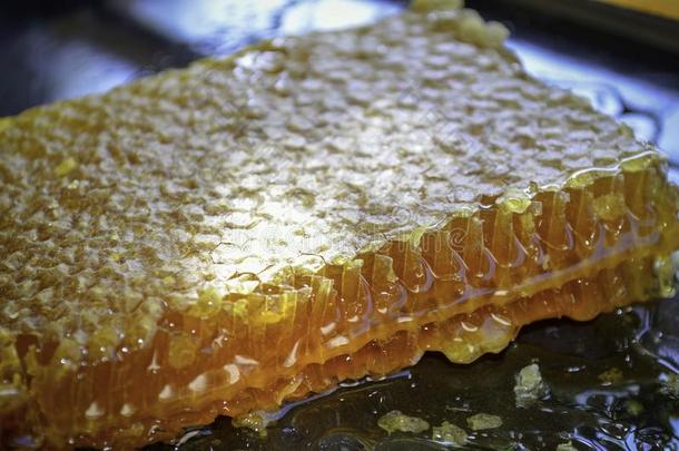 蜂蜜馅饼-有机的生的蜂蜜从马里奥沃地区采用马其顿王国