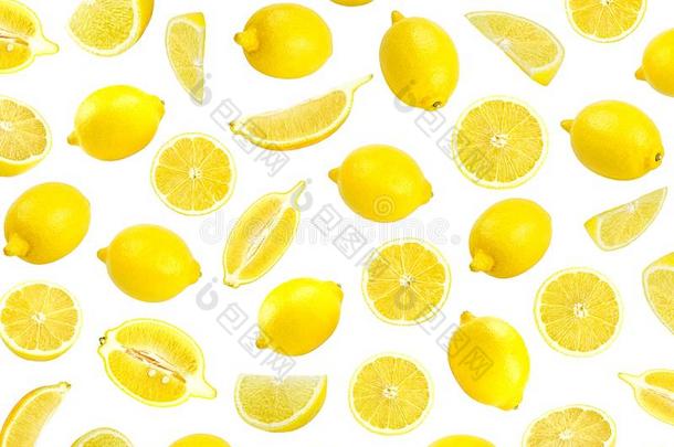 新鲜的黄色的柠檬摄影的模式