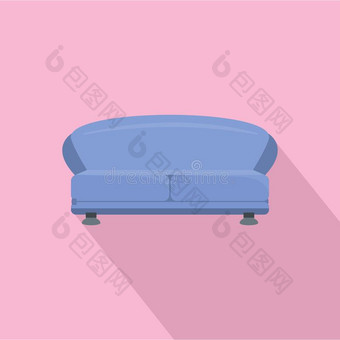 椭圆形的沙发偶像,平的方式图片
