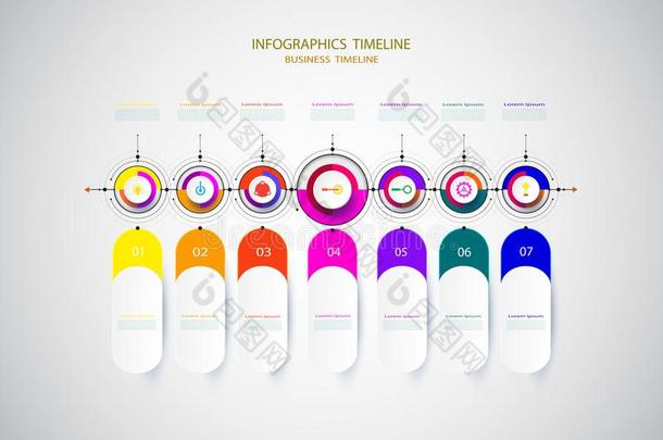 信息图商业样板时间轴科技元素和3