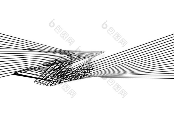 黑的和白色的条纹线条抽象的图解的视觉的艺术