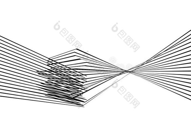 黑的和白色的条纹<strong>线</strong>条抽象的图解的视觉的艺术
