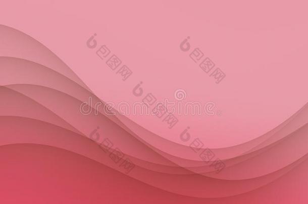 优美的玫瑰粉<strong>红色</strong>的软的波状的<strong>曲线</strong>抽象的壁纸背景