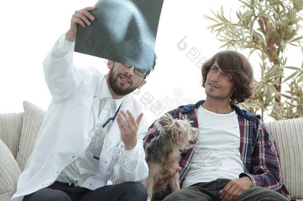 兽医展映一字母x-射线向指已提到的人物主关于指已提到的人狗.