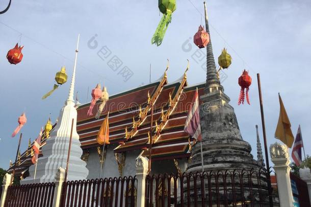 泰国或高棉的佛教寺或僧院<strong>合伙人</strong>庙,扇形棕榈细纤维