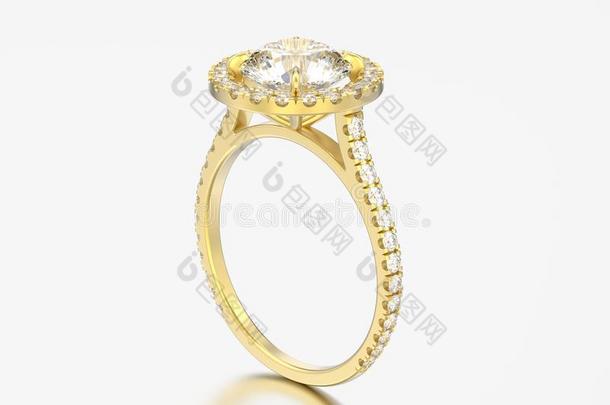 3英语字母表中的第四个字母说<strong>明黄色</strong>的金订婚婚礼钻石戒指