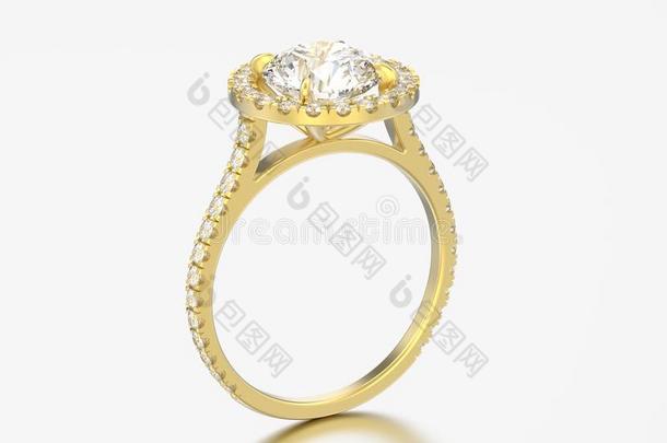 3英语字母表中的第四个字母说<strong>明黄色</strong>的金订婚婚礼钻石戒指
