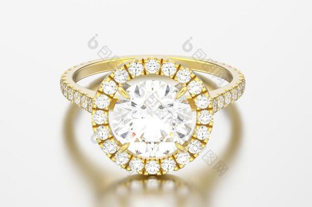 3英语字母表中的第四个字母说明黄色的金订婚婚礼钻石戒指