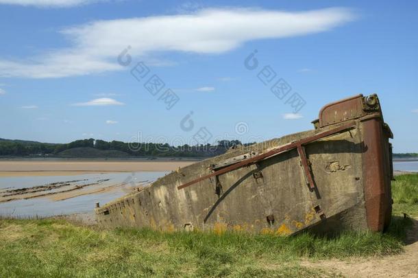 老的潮水的河银行腐蚀保护密谋在Purton,♪Glouce♪