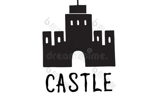 城堡偶像.心不在焉地乱写乱画城堡建筑物和塔,字体