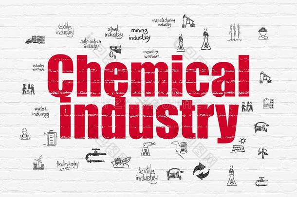 工业观念:化学的工业向墙背景
