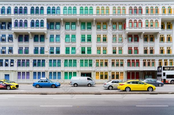 富有色彩的遗产建筑物窗采用S采用gapore.<strong>新古典</strong>主义的SaoTomePrincipe圣多美和普林西比
