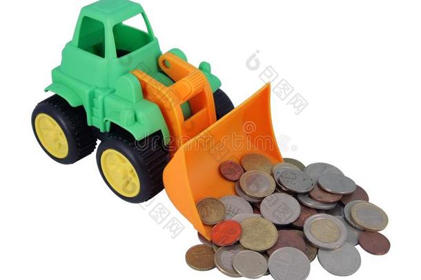小的推土机玩具.推土机玩具和coinsurance联合保险.