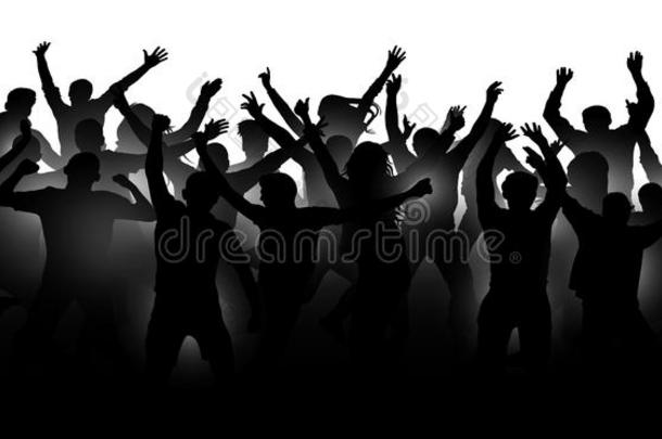 人群关于欢乐的人,跳舞在指已提到的人音乐音乐会,社交聚会,英语字母表的第6个字母