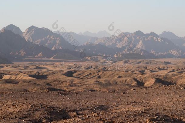 日落山风景,埃及,南方SinaiPeninsula西奈山
