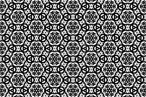 黑的几何学的无缝的模式采用白色的背景