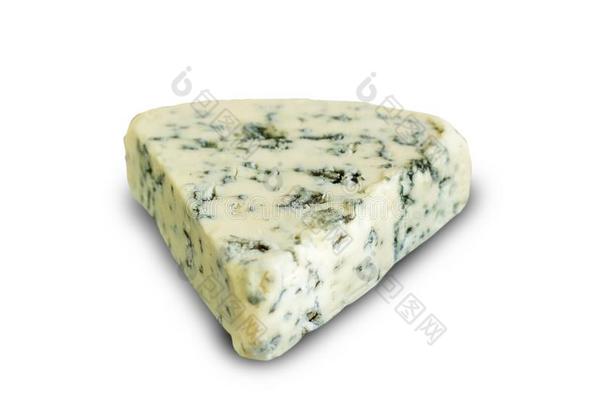 蓝色奶酪隔离的向白色的