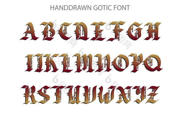 黑体字gothic脚本orgothictype哥特式书写体脚本手-疲惫的字体.