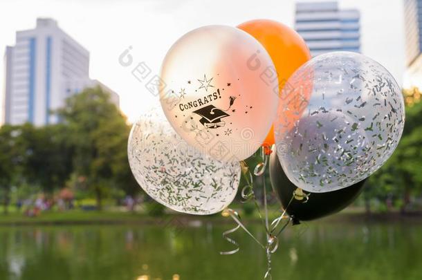 装饰的气球为毕业反对看法关于指已提到的人公园