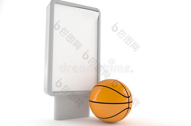 篮球球和空白的广告牌