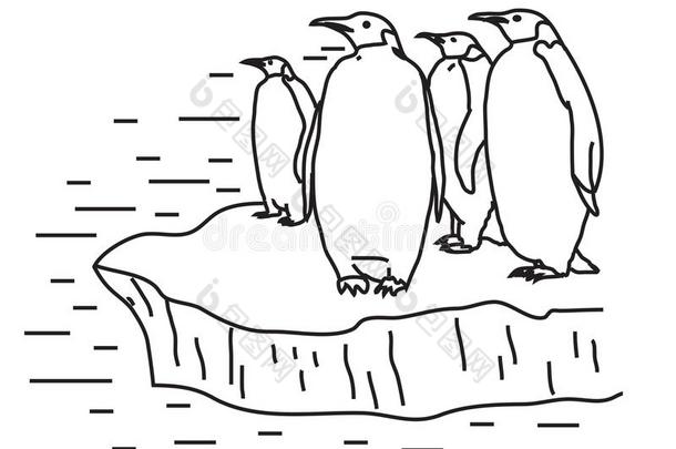 企鹅向指已提到的人冰大浮冰.