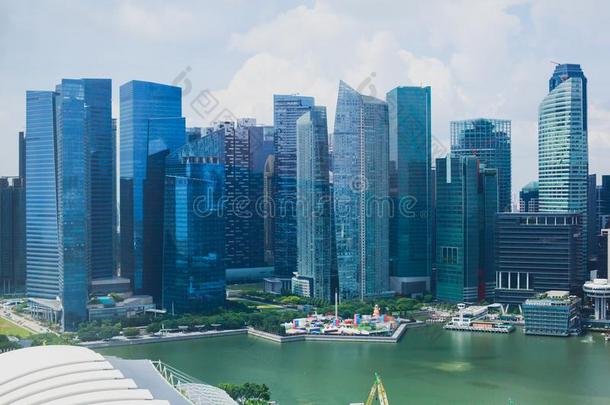 美丽的超级的宽的-角夏空气的看法关于新加坡,和