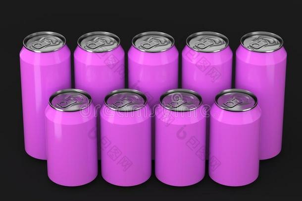 紫色的苏打罐头起立采用两个raraltimeterwarningset雷达高度预警装置向黑的背景