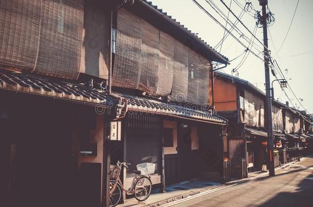 传统的日本人住宅,引力场量子地区,京都,黑色亮漆