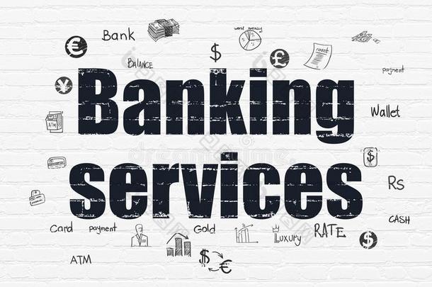 银行业务观念:银行业务公共事业机构向墙背景