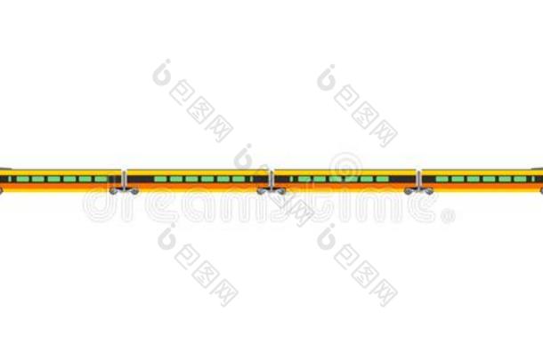 被称为速度围栏黄色的火车矢量平的说明设计