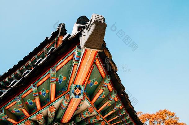 南汉桑松堡垒,朝鲜人老的传统的屋顶采用光州,