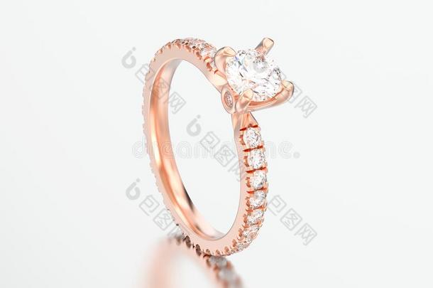 3英语字母表中的第四个字母说明玫瑰金订婚婚礼钻石戒指