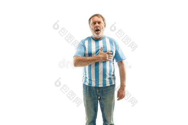 指已提到的人<strong>足球阿根廷</strong>的扇子庆祝向白色的背景