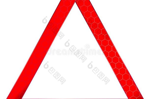 车辆警告三角形越过一白色的背景
