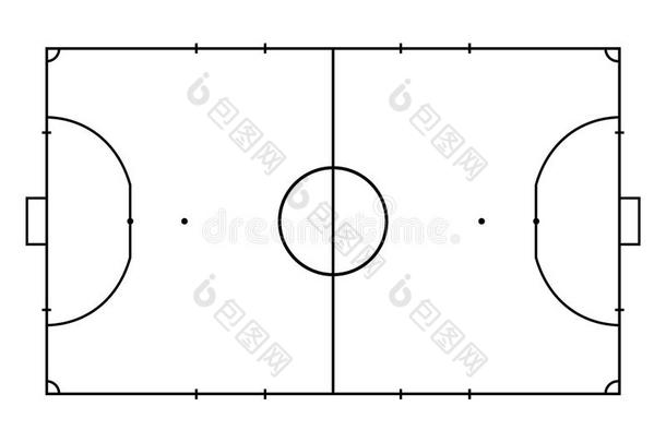 五人制的<strong>足球比赛</strong>室内足球法院或田.Sp或t<strong>背景</strong>.线条艺术方式