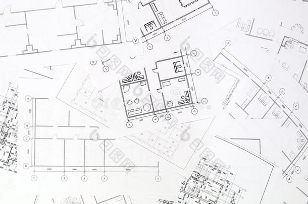 建筑学的计划.工程房屋绘画和蓝图.