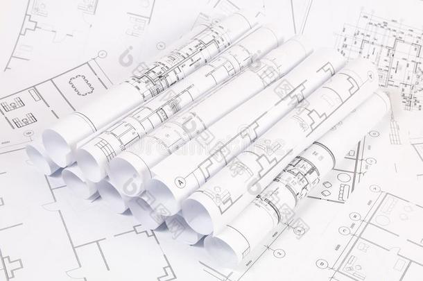 建筑学的计划.工程房屋绘画和蓝图.