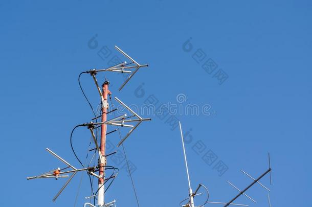 专业的无线电FrequencyModulati向调频触角为无线电车站向建筑物袋鼠