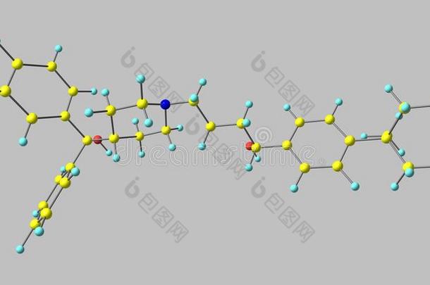 特非那定分子的结构隔离的向灰色的