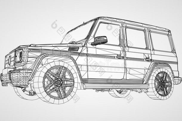 模型关于额外费用框架多功能运动车和一cl一ssic设计.矢量illust