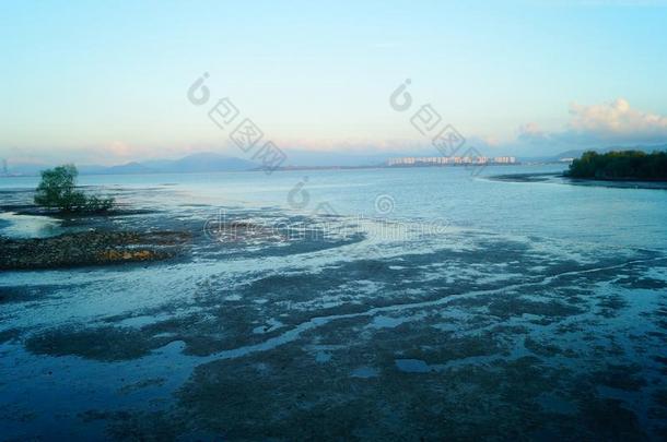 指已提到的人美丽的风景关于指已提到的人海滩采用<strong>深圳湾</strong>在黄昏