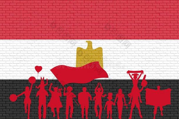 埃及的支持者轮廓采用前面关于砖墙和埃及