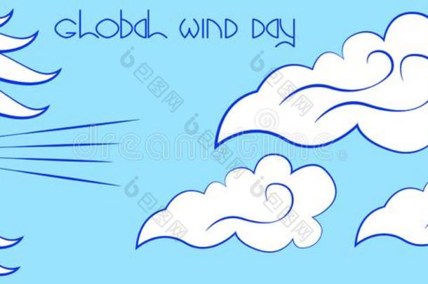 全球的风一天.风象征-面容采用侧面,blow采用g,头发flores花