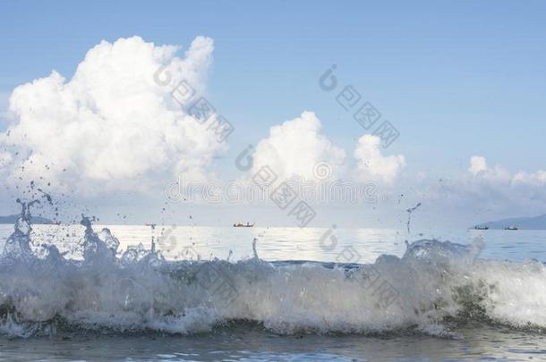 海景画和波浪.