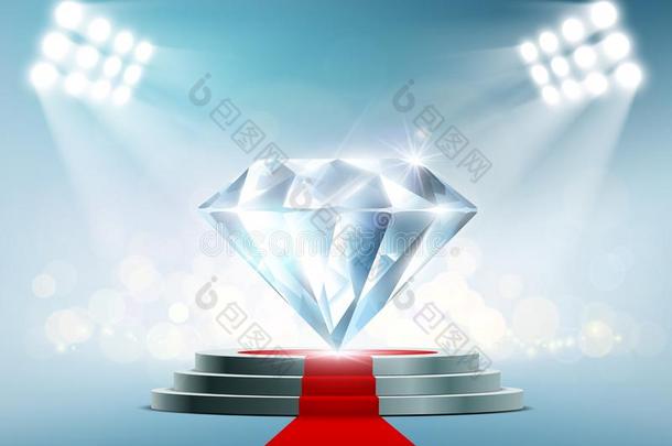 蓝色钻石向指已提到的人表演台和一红色的c一rpet