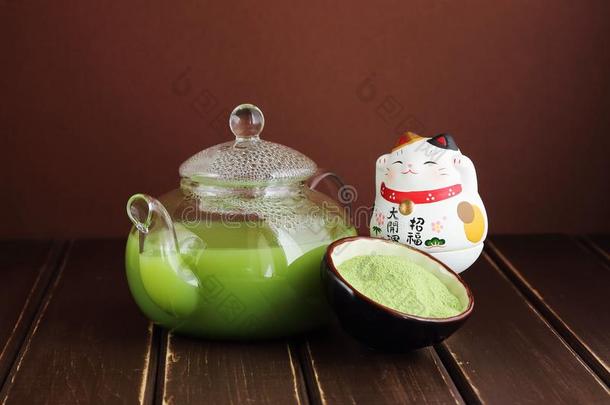 指已提到的人美味的和新鲜的日本人茶<strong>水日</strong>本抹茶