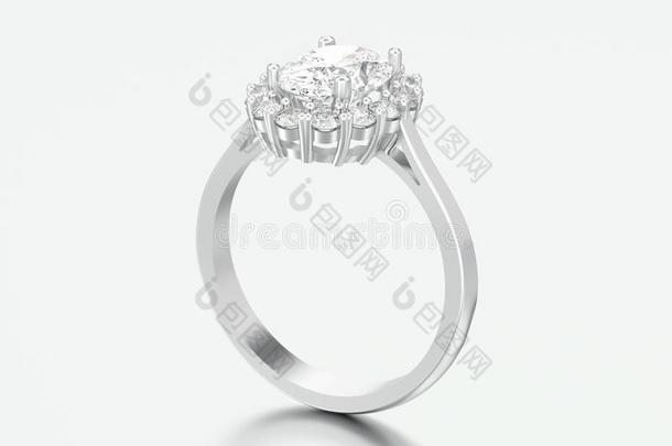 3英语字母表中的第四个字母说明银椭<strong>圆形</strong>的<strong>光环</strong>钻石订婚婚礼戒指